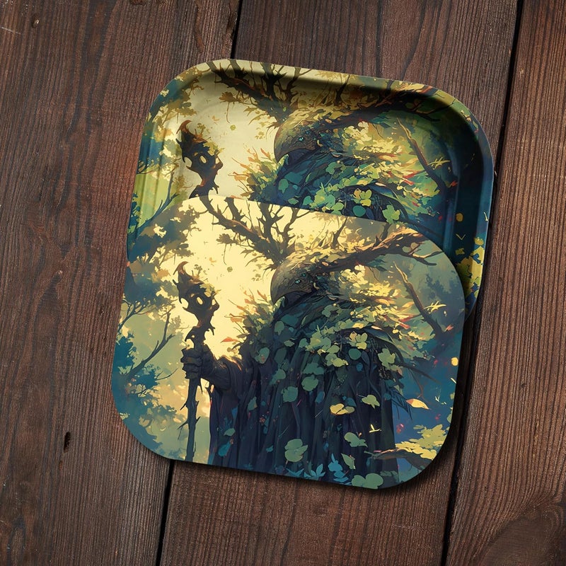 PYSEA Small Metal Tray with Magnetic Lid, Cute Decorative Tray, Ideal Storage for Home or Travel, 7 x 5.5 Inches (Green) - Image 2